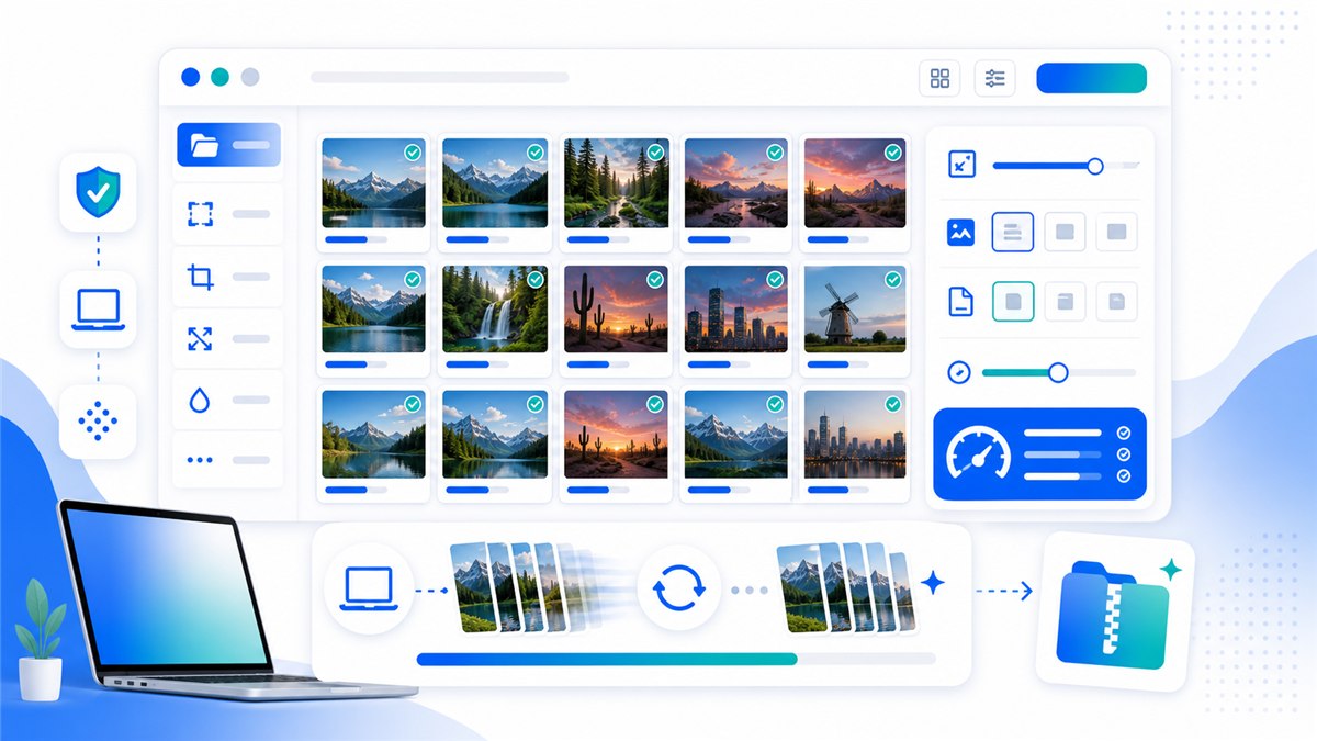 Fast Bulk Resize for Web With No Uploads